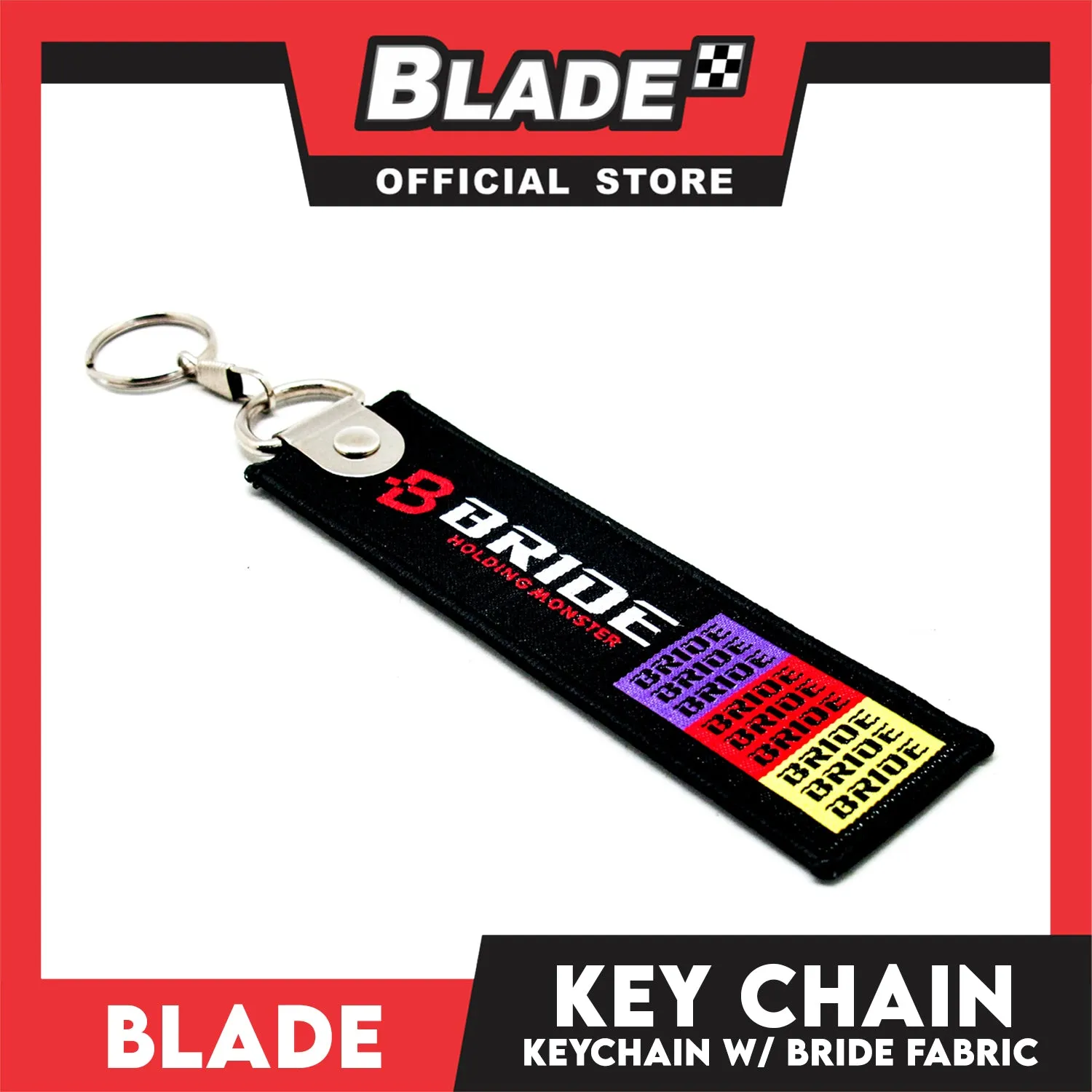 Blade Keychain Key Tag Lanyard with Metal Hook Key Ring Attachment (Bride Design)