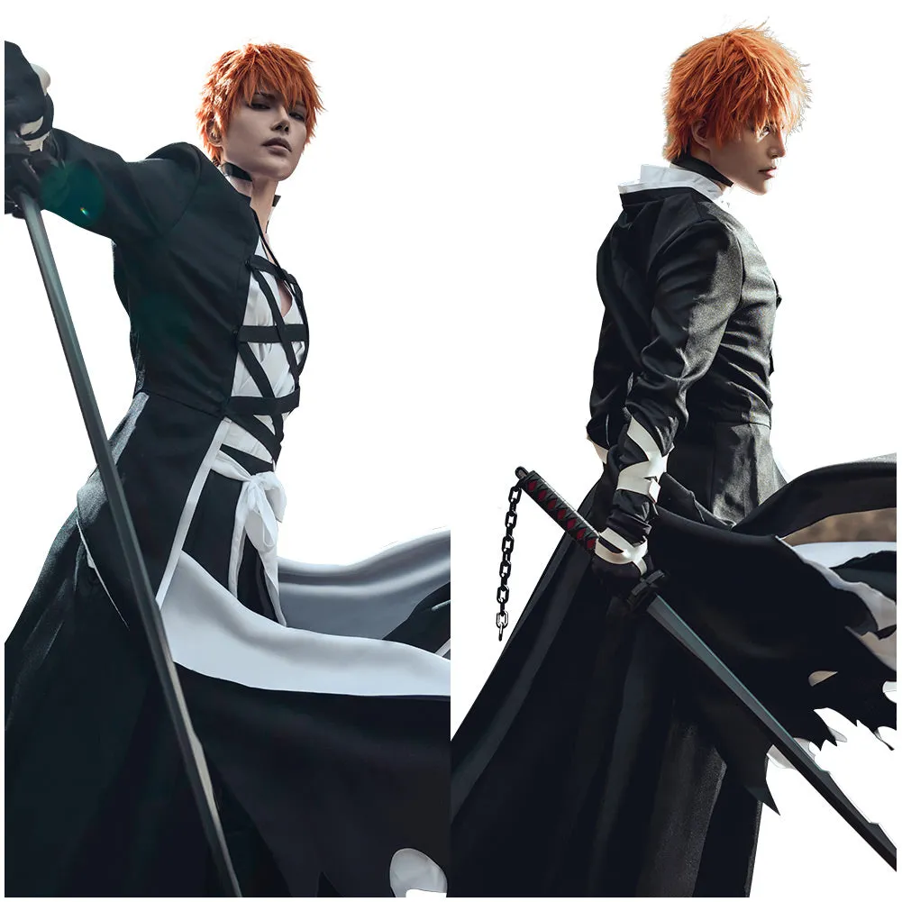 BLEACH - Kurosaki Ichigo Cosplay Costume Coat Outfits Halloween Carnival Suit