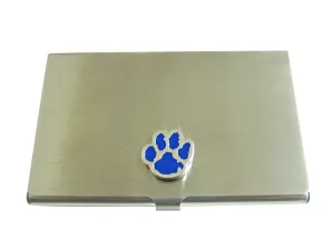 Blue Animal Paw Pendant Business Card Holder