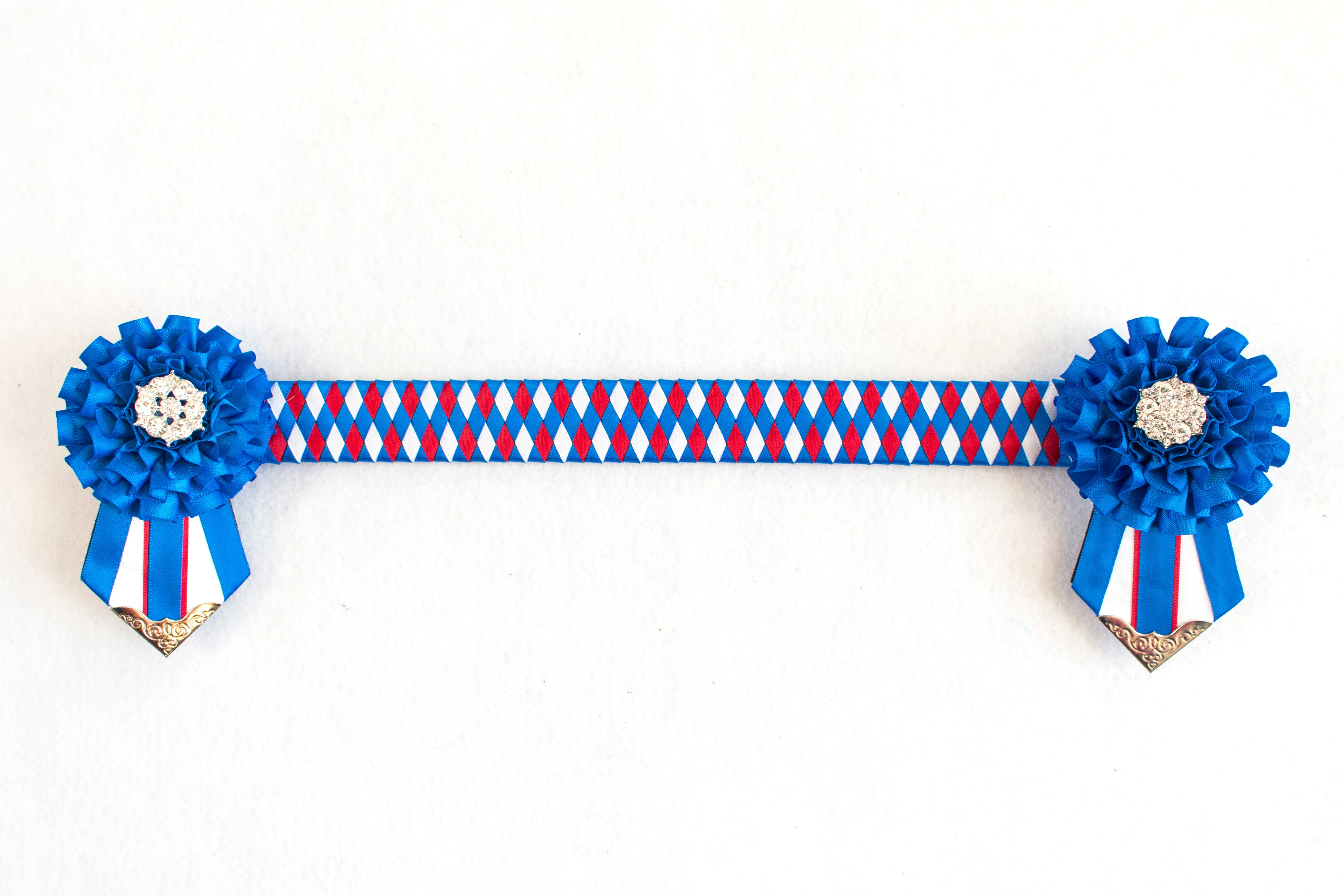 Blue, White, and Red 13" Show Browband