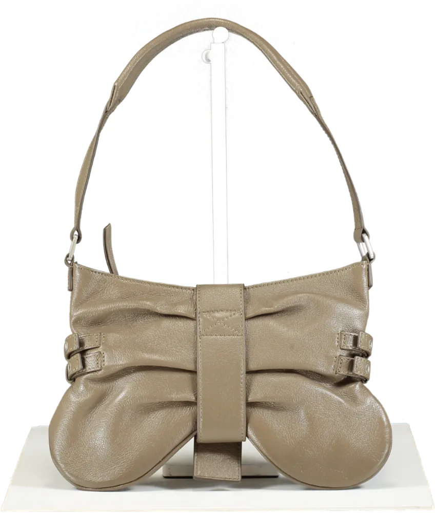 Blumarine Beige Leather Butterfly Handbag