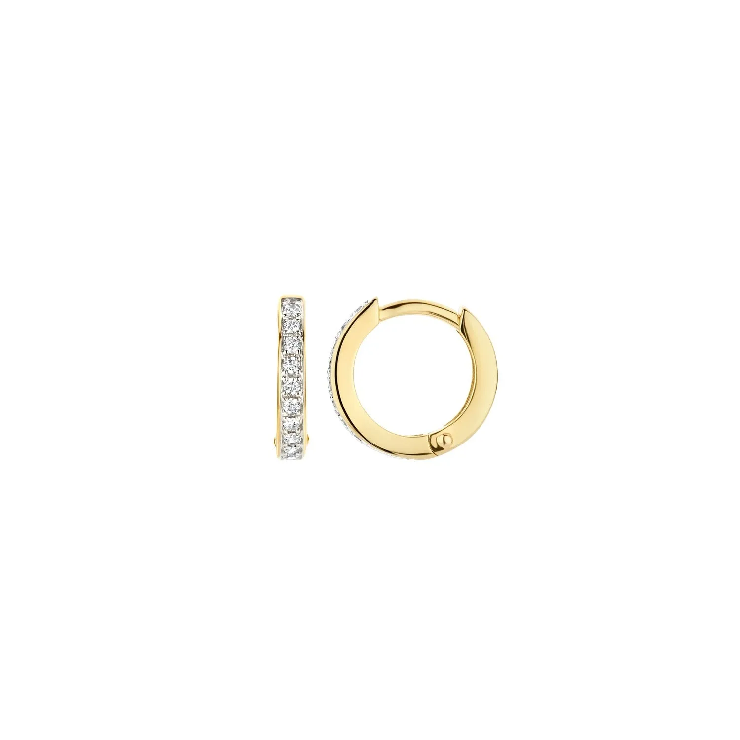 Blush - Boucles d'oreilles créoles - Or Jaune 14k, Zircon (7129BZI)
