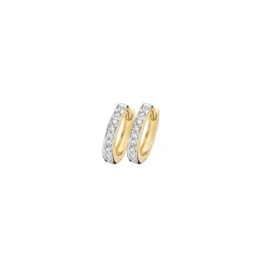 Blush - Boucles d'oreilles créoles - Or Jaune 14k, Zircon (7129BZI)