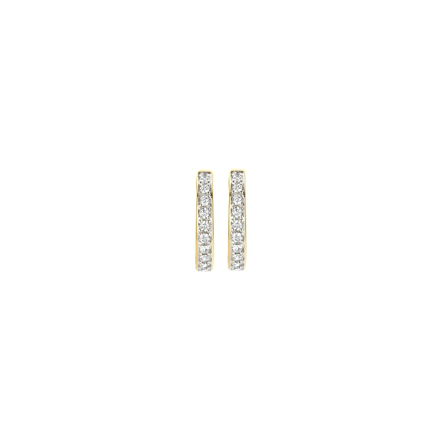 Blush - Boucles d'oreilles créoles - Or Jaune 14k, Zircon (7129BZI)