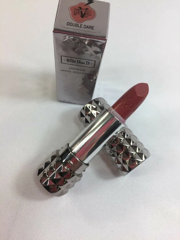 BNIB Kat Von D Double Dare Studded Kiss Lipstick KVD Silver Limited Ed.w/reciept