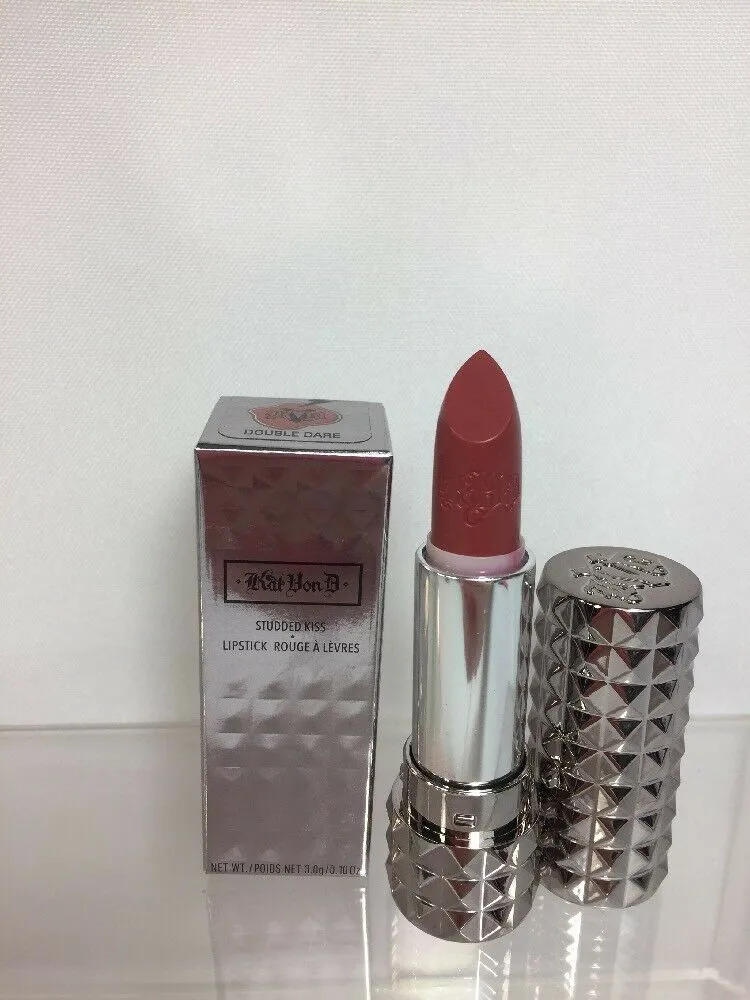 BNIB Kat Von D Double Dare Studded Kiss Lipstick KVD Silver Limited Ed.w/reciept