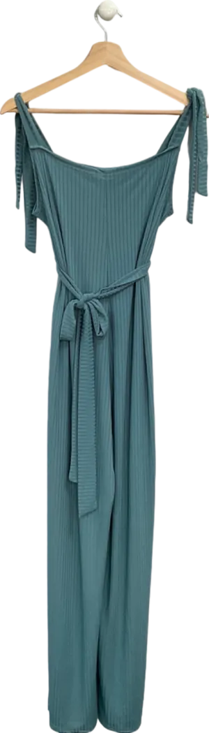 Boohoo Green Ribbed Jumpsuit UK 14