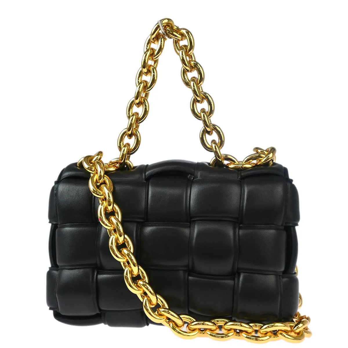 Bottega Veneta Black Leather 2way Shoulder Handbag B09709499Z 124765