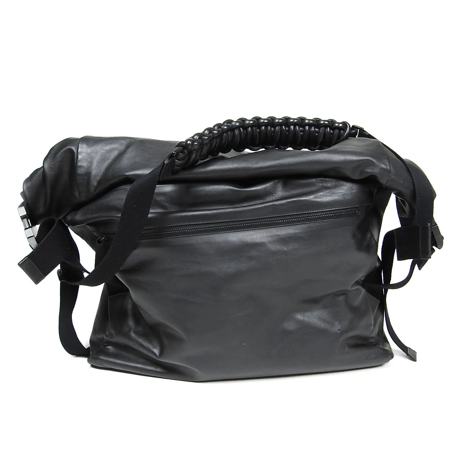 Bottega Veneta Leather Roll Top Messenger Bag