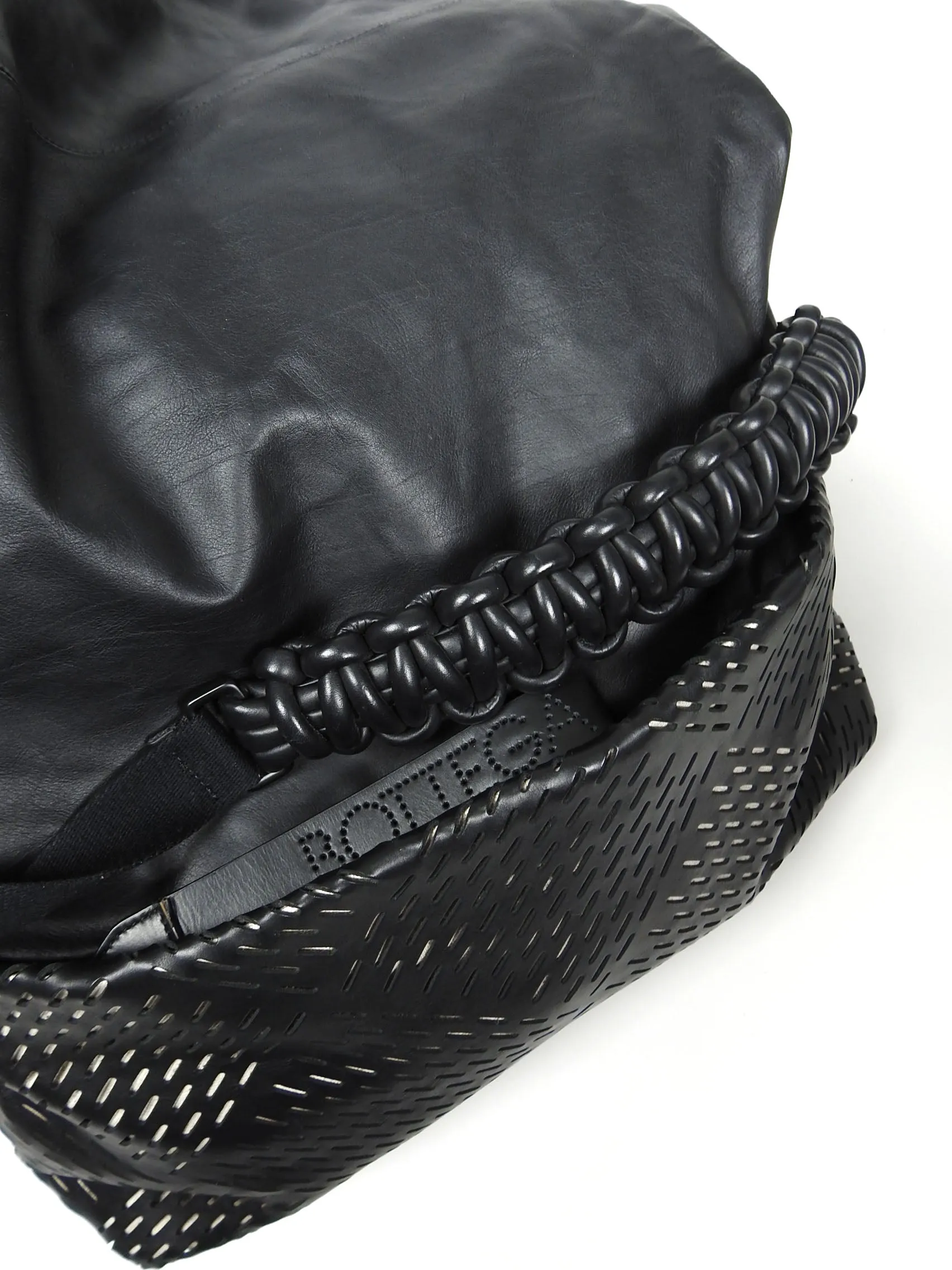 Bottega Veneta Leather Roll Top Messenger Bag