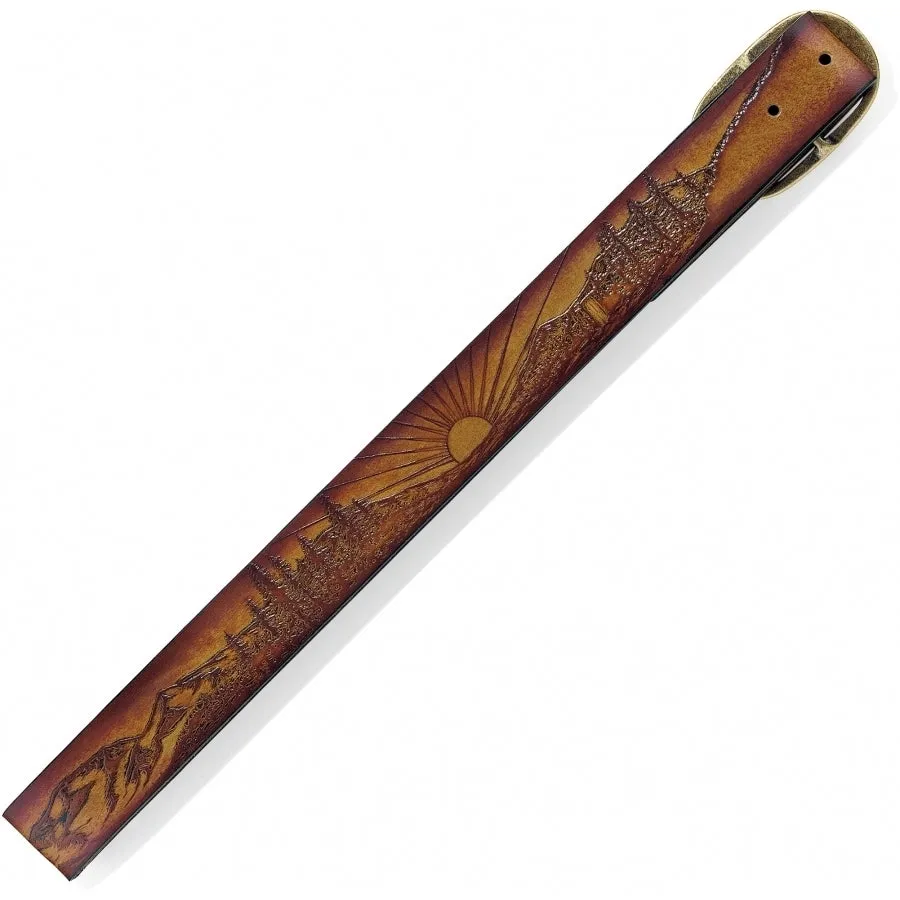 Brighton Natural/Brown Eagle/Sun Etched Belt for Men