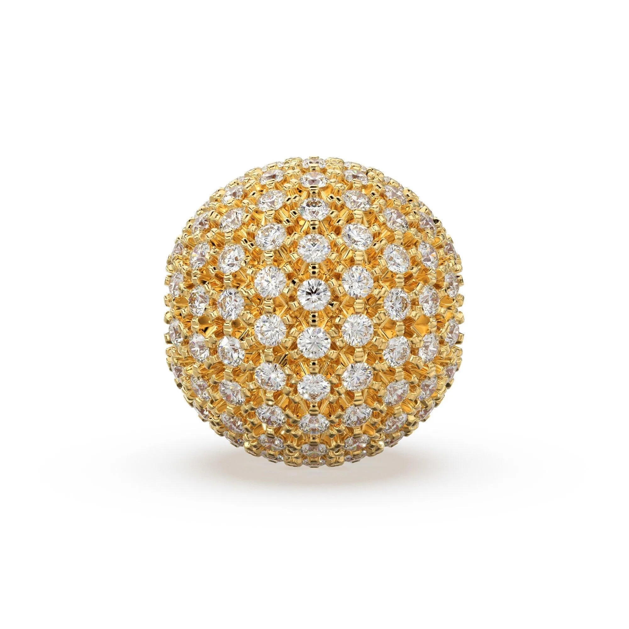 Brilliant Diamond Prong Setting Sphere Spacer / 14k 18k Solid Gold Bead / Diamond Spacer / Sale