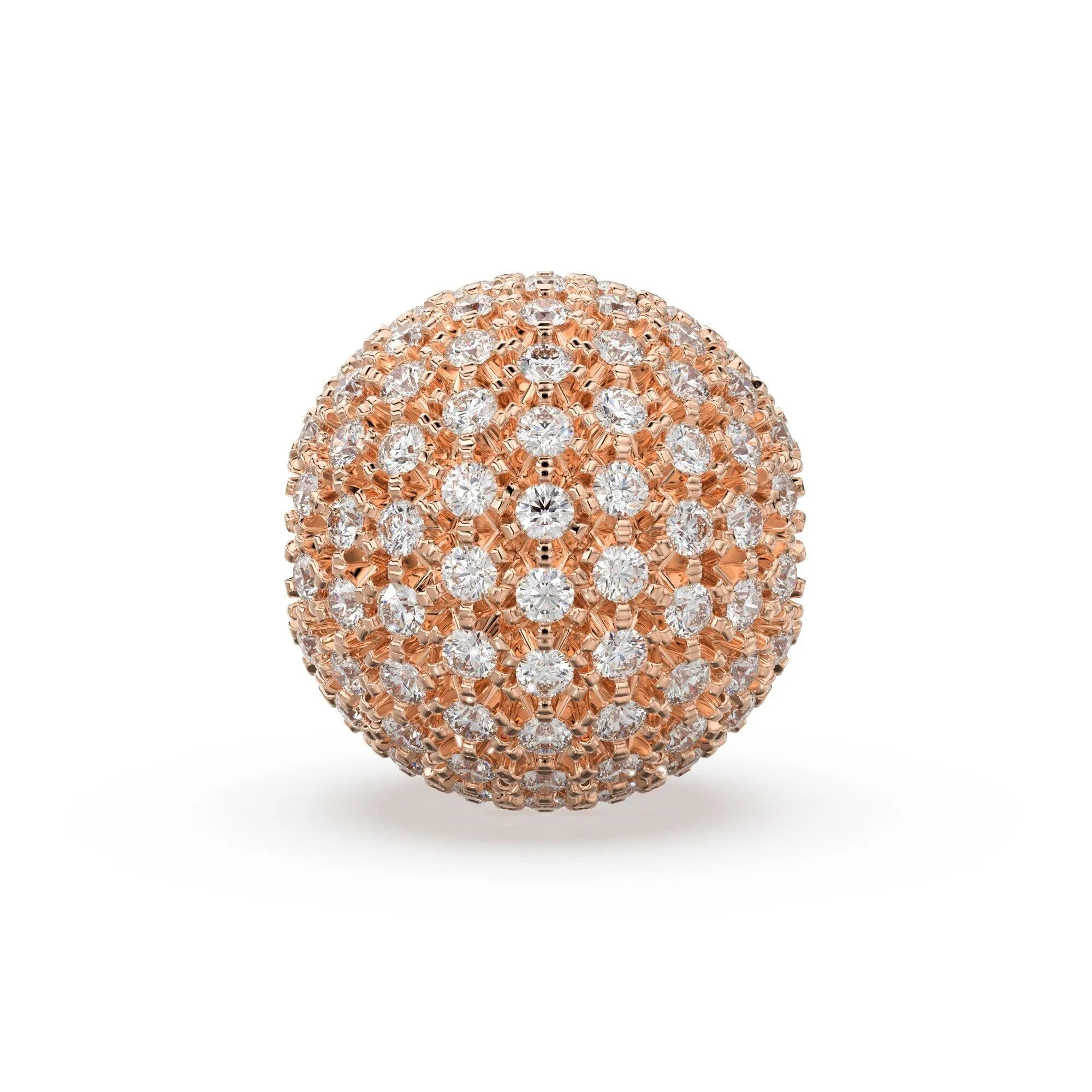 Brilliant Diamond Prong Setting Sphere Spacer / 14k 18k Solid Gold Bead / Diamond Spacer / Sale