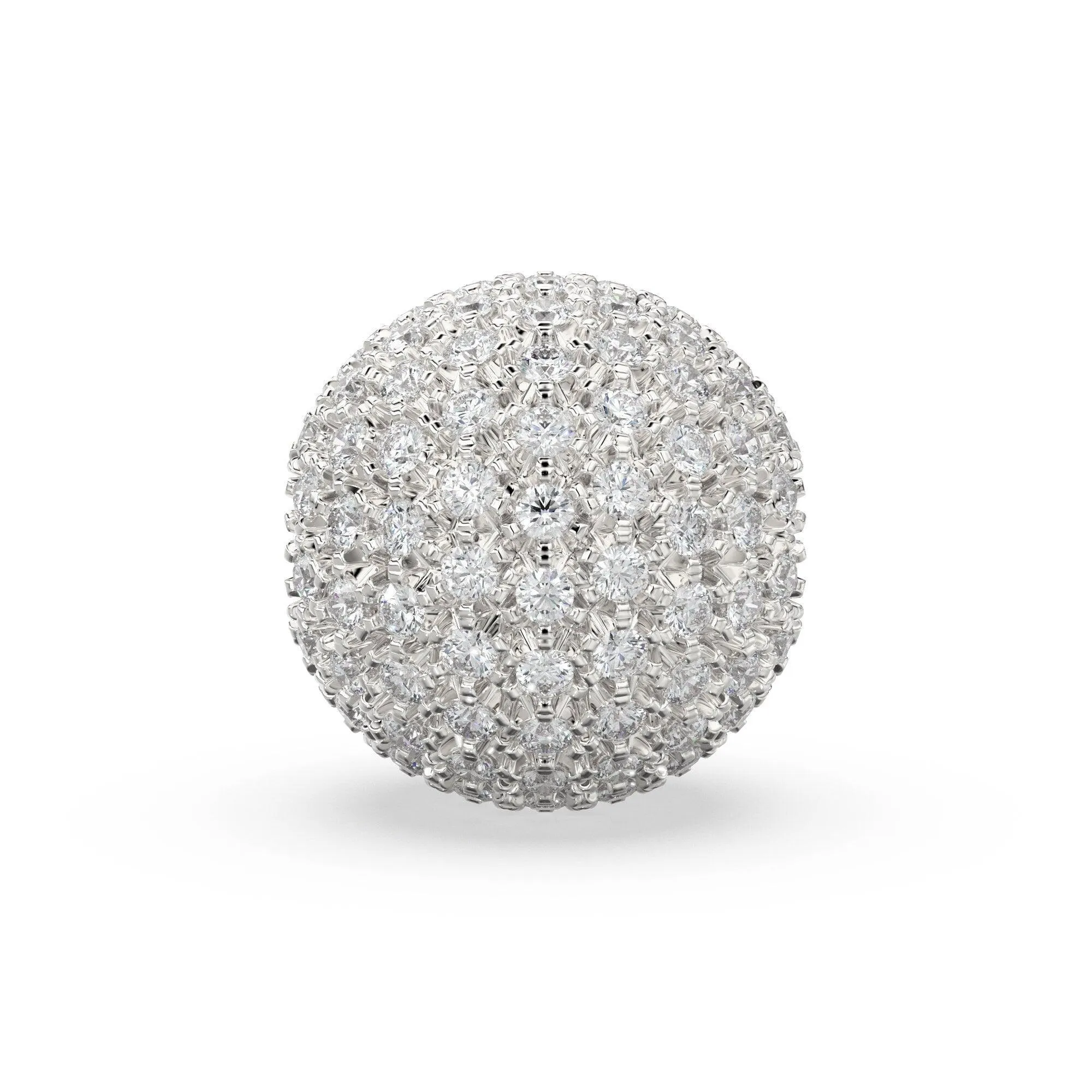 Brilliant Diamond Prong Setting Sphere Spacer / 14k 18k Solid Gold Bead / Diamond Spacer / Sale