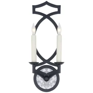 Brittany Double Sconce in Aged Iron