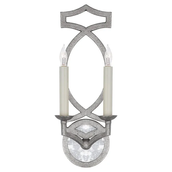 Brittany Double Sconce in Venetian Silver