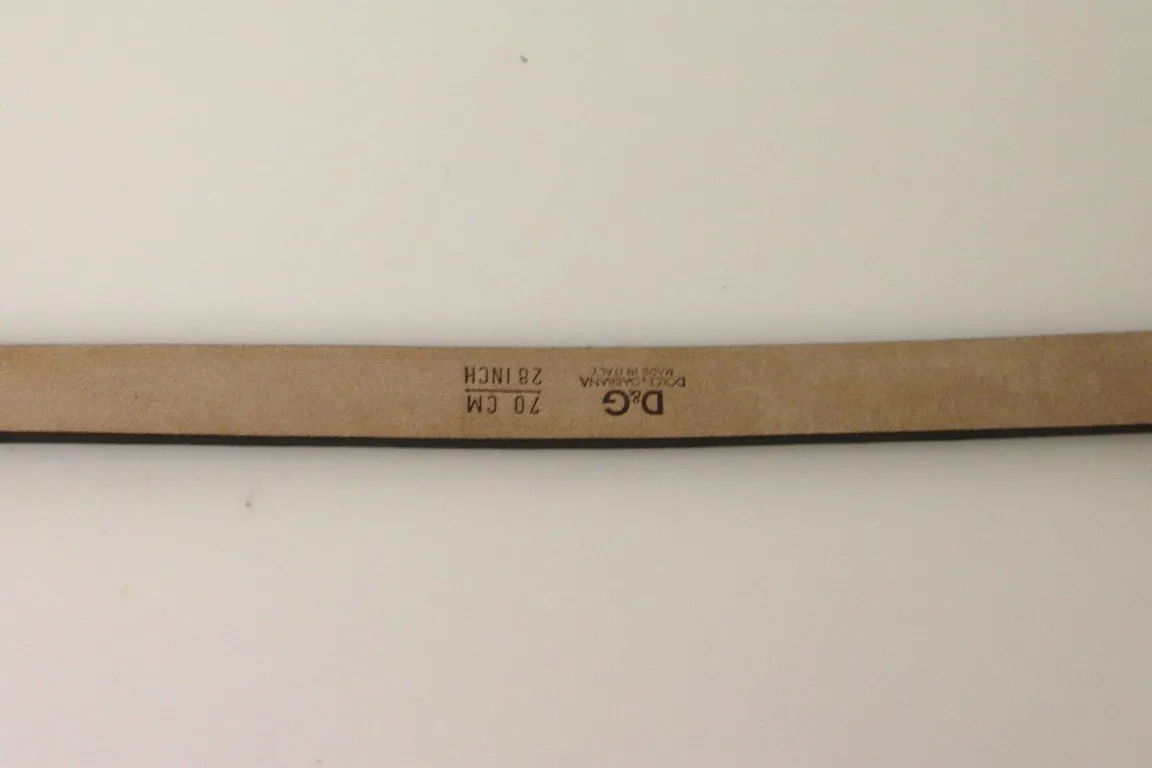 Brown Leather Floral Logo Belt