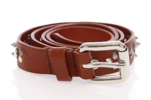 Brown Leather Logo Belt