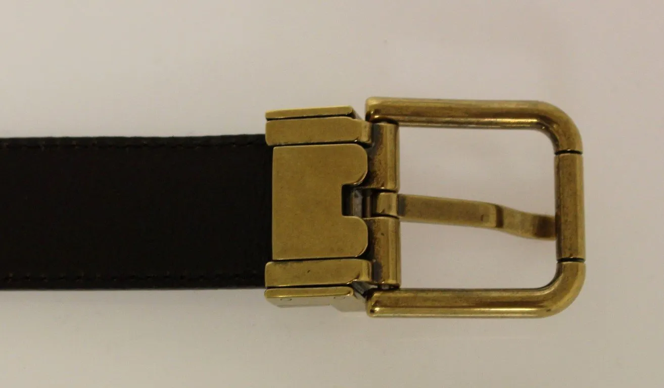 Brown Leather Logo Belt