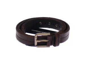 Brown Leather Logo Belt