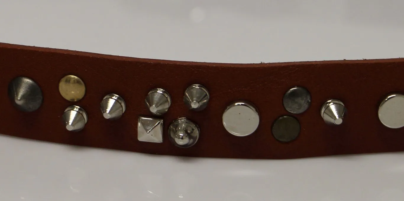 Brown Leather Logo Belt