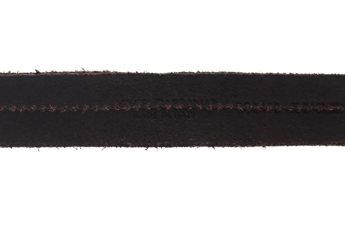Brown Leather Logo Belt