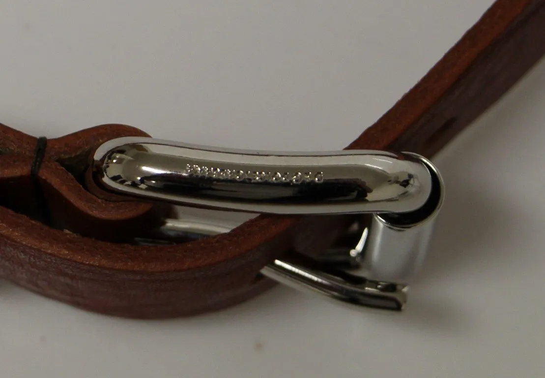 Brown Leather Logo Belt