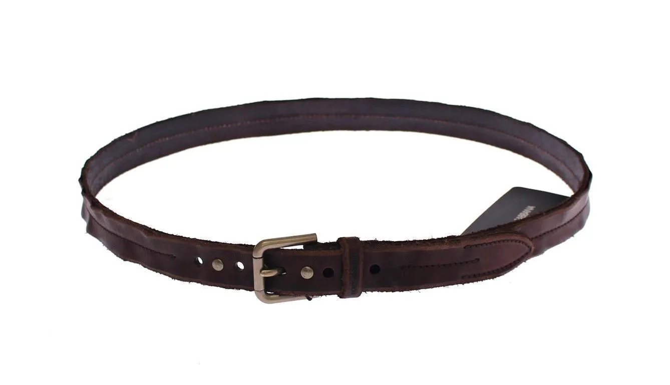 Brown Leather Logo Belt