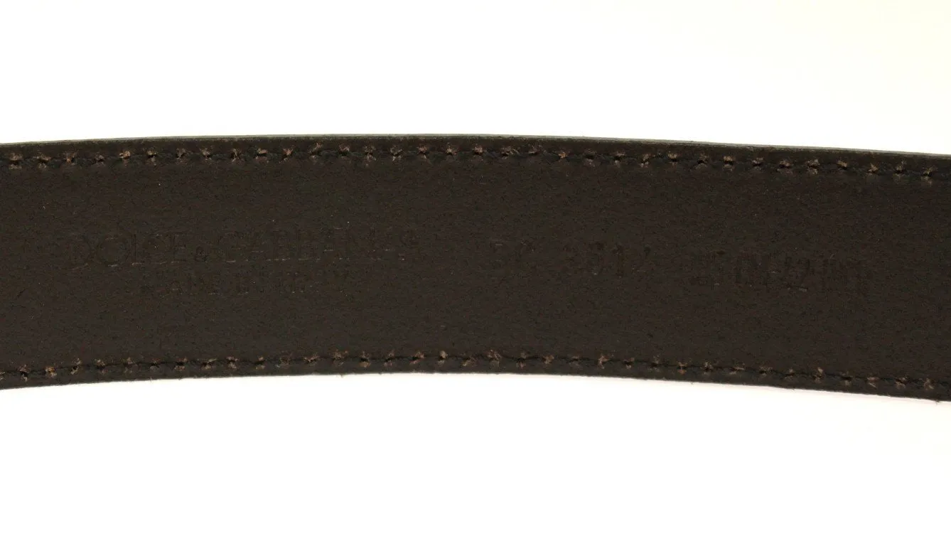 Brown Leather Logo Belt
