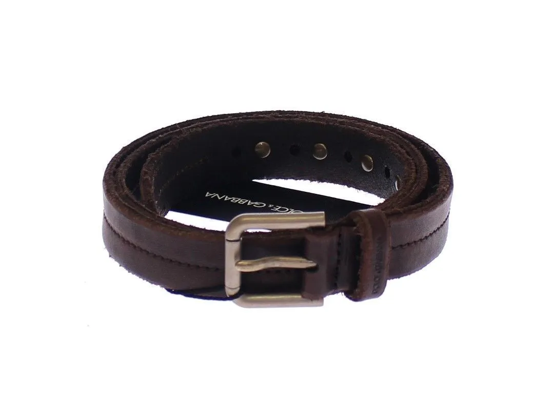 Brown Leather Logo Belt