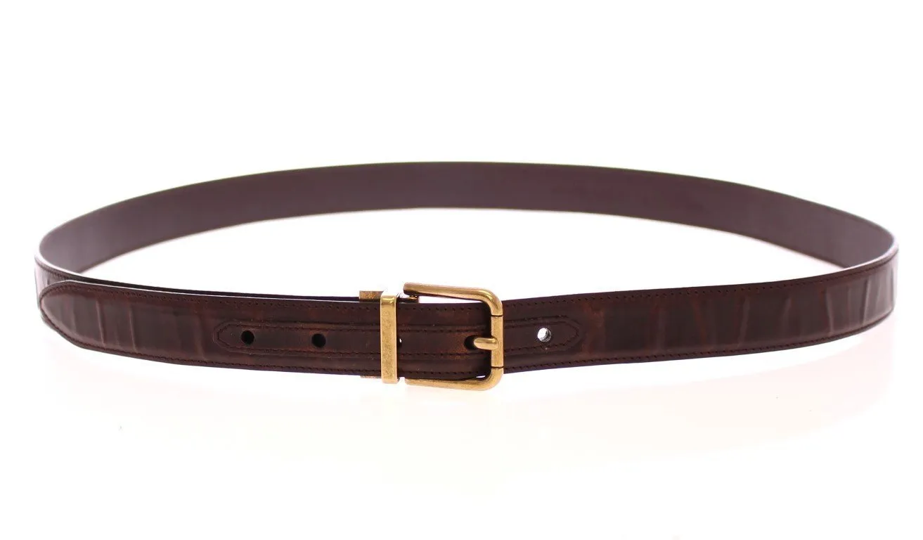 Brown Leather Logo Belt