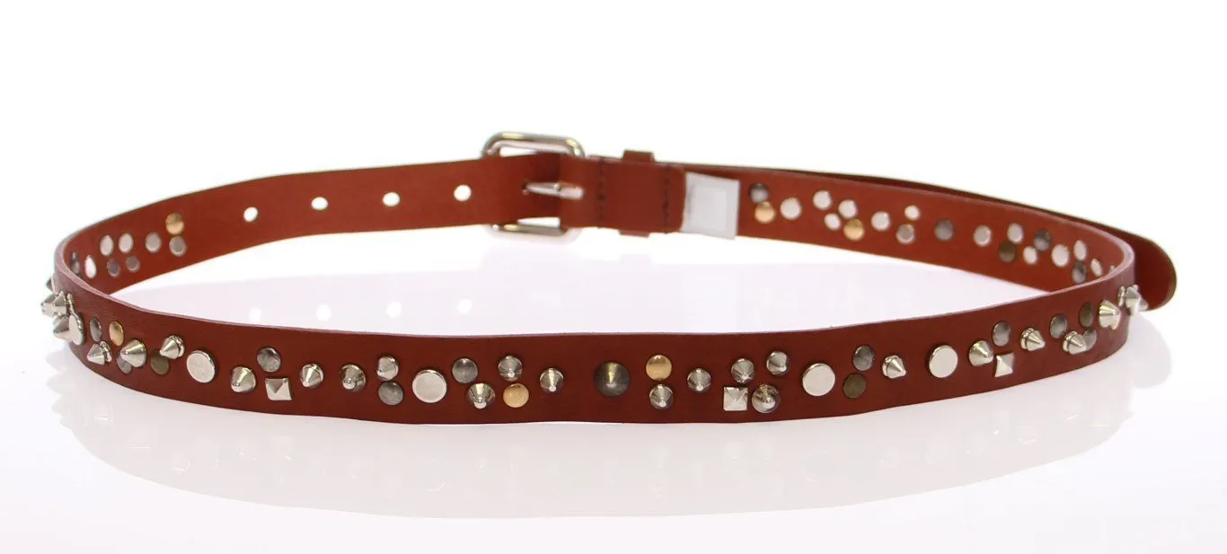 Brown Leather Logo Belt