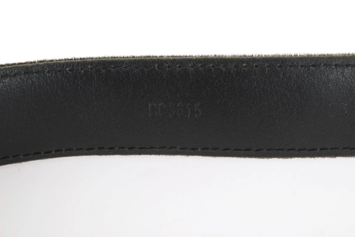 Brown Viscose Leather Gold Buckle Belt