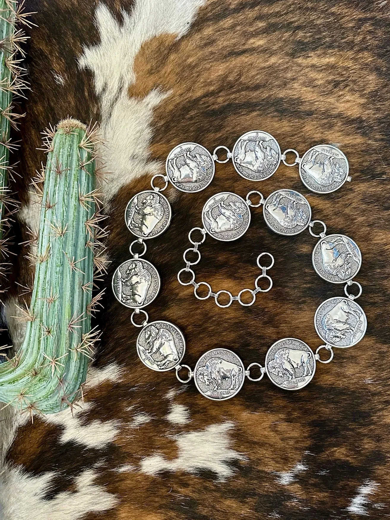 Buffalo Coin Concho Belt