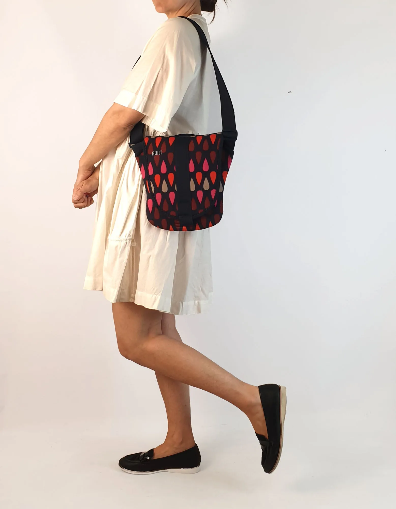 Built funky print lunch bag / messenger bag with adjustable straps