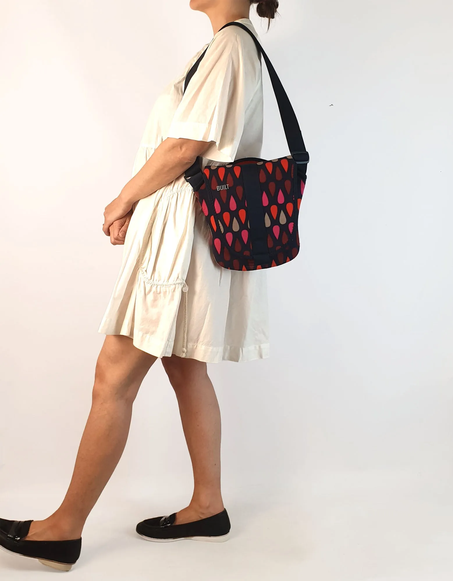 Built funky print lunch bag / messenger bag with adjustable straps