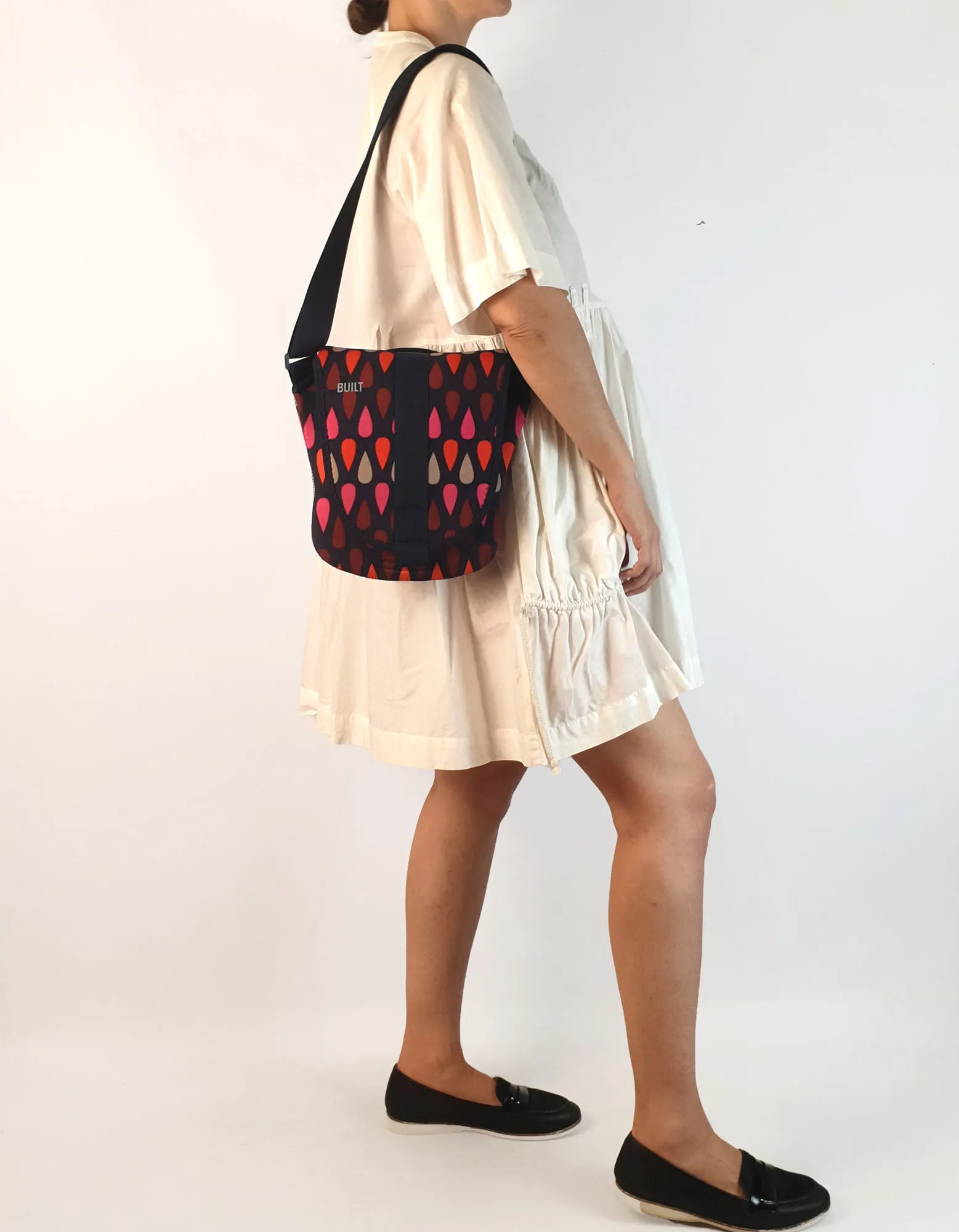 Built funky print lunch bag / messenger bag with adjustable straps