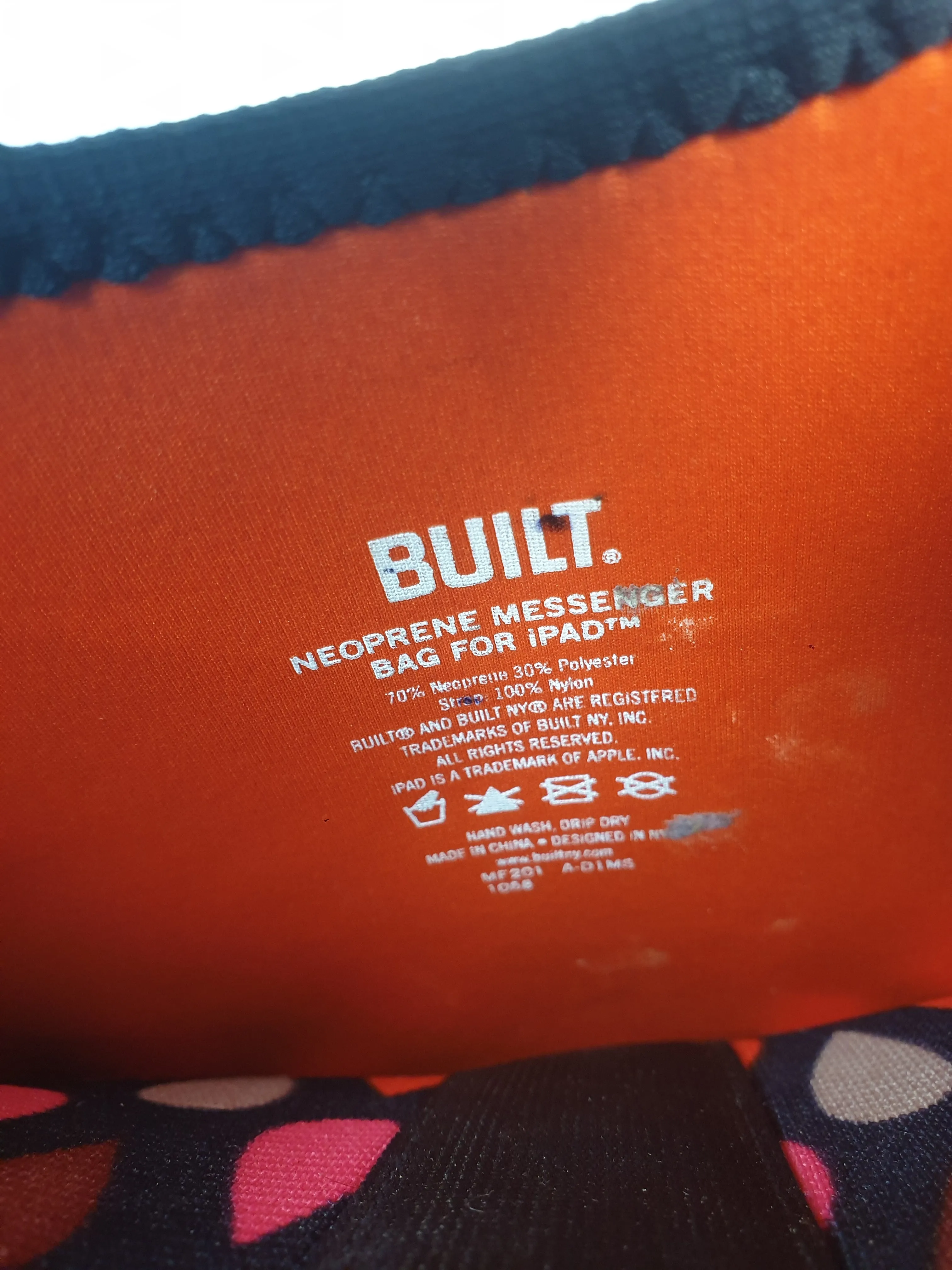 Built funky print lunch bag / messenger bag with adjustable straps