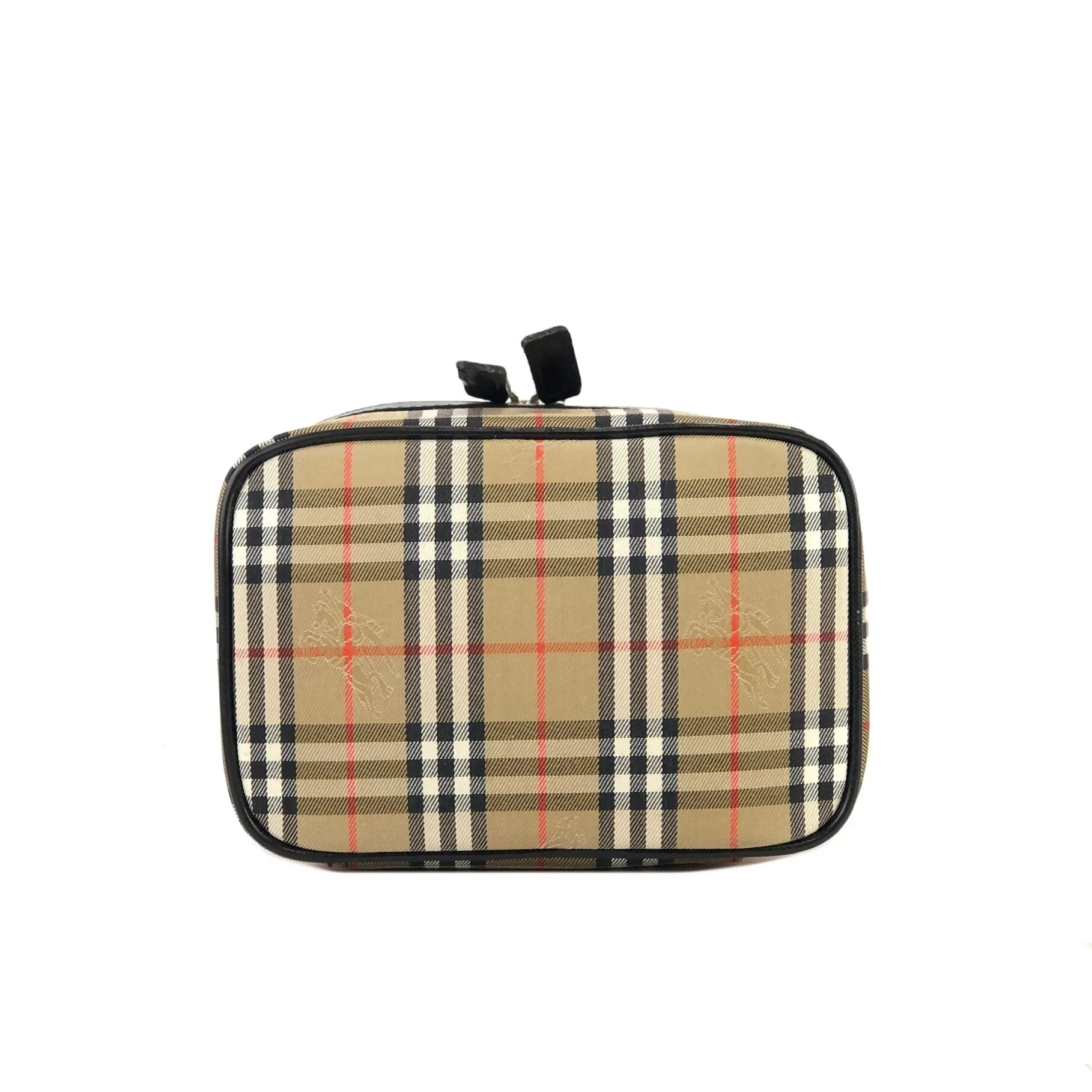 BURBERRY Classic check Fabric Small Vanity bag Cosmetic pouch Handbag Beige Vintage Old bpnn8u