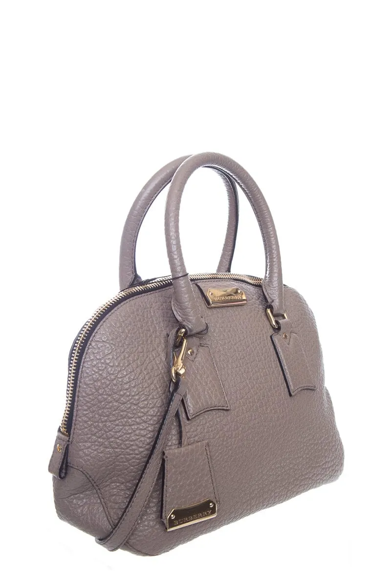 Burberry Grey Pebble Leather Handbag