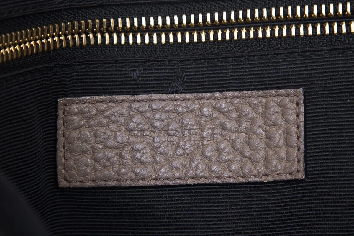 Burberry Grey Pebble Leather Handbag