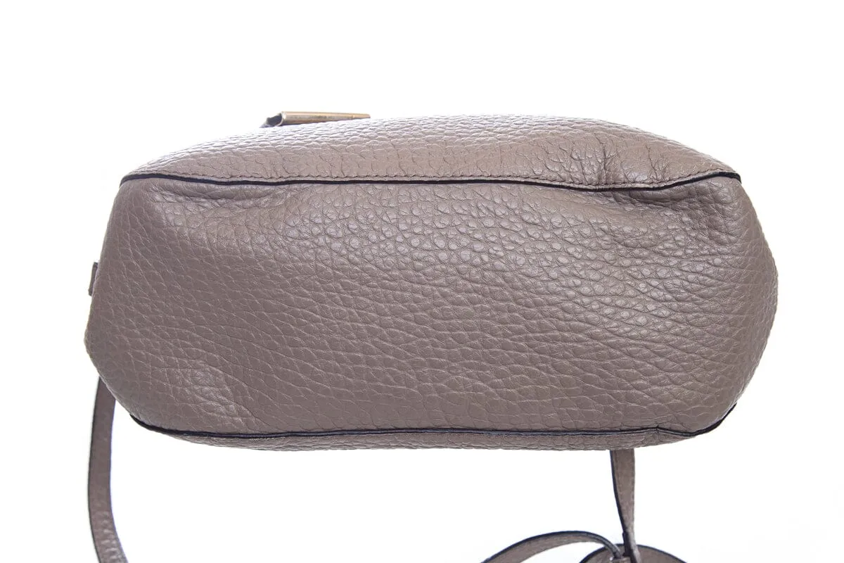 Burberry Grey Pebble Leather Handbag