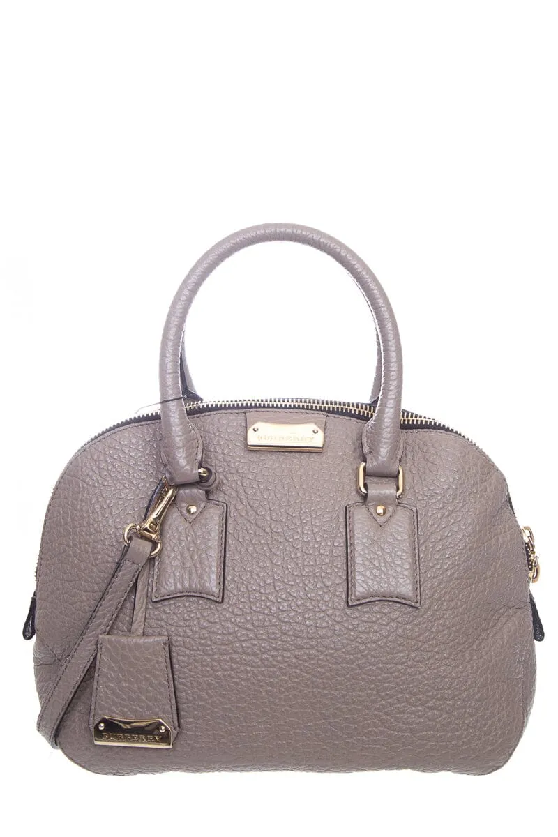 Burberry Grey Pebble Leather Handbag