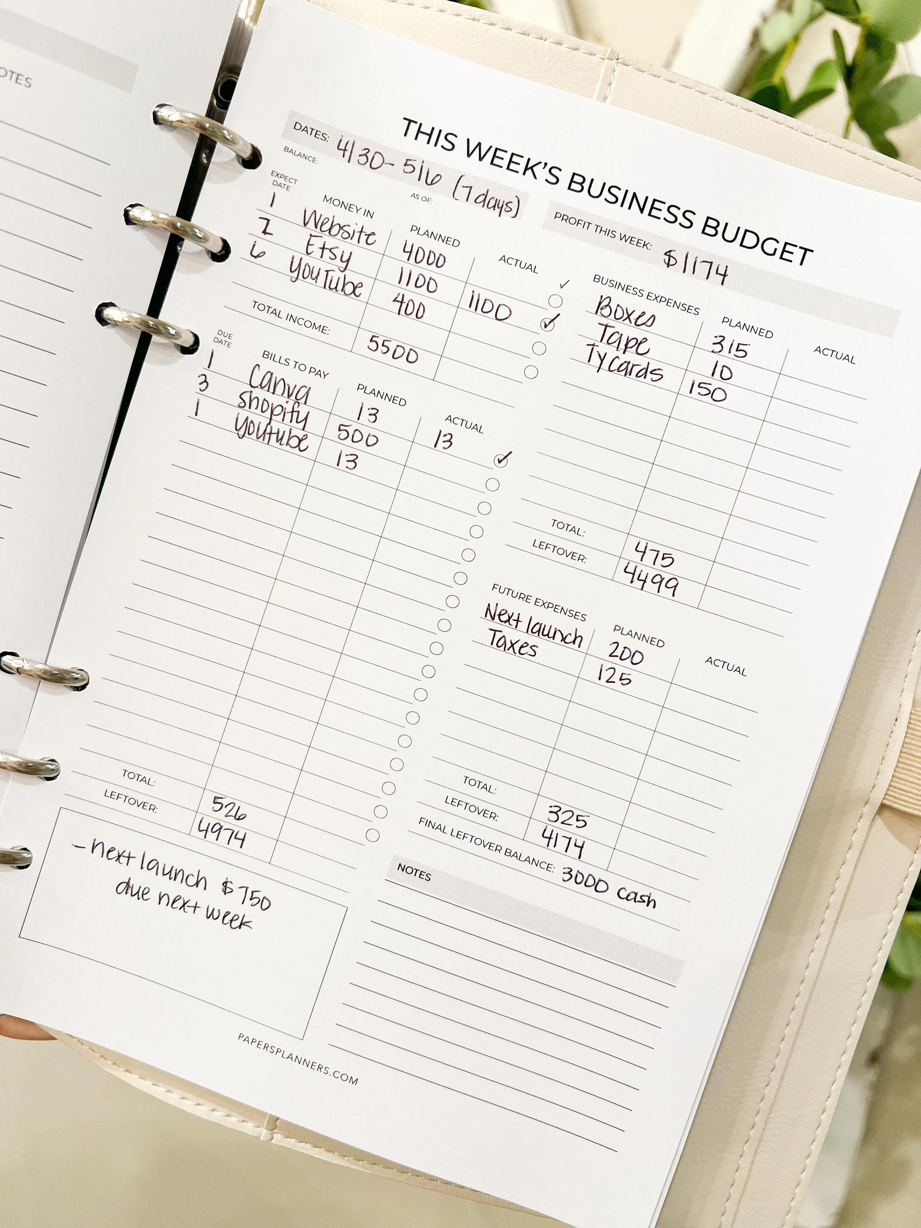 Business Budget - A5