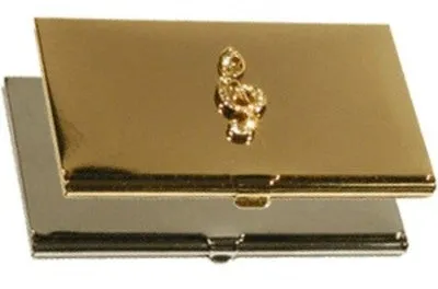 BUSINESS CARD HOLDER G CLEF GOLD RHINESTONE