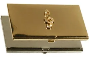 BUSINESS CARD HOLDER G CLEF GOLD RHINESTONE