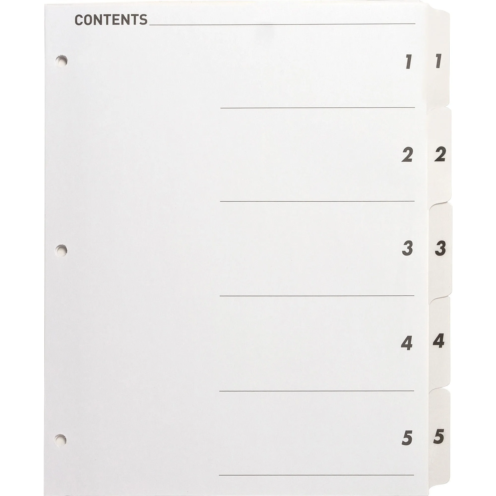 Business Source Table of Content Quick Index Dividers