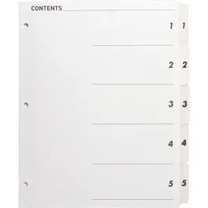 Business Source Table of Content Quick Index Dividers