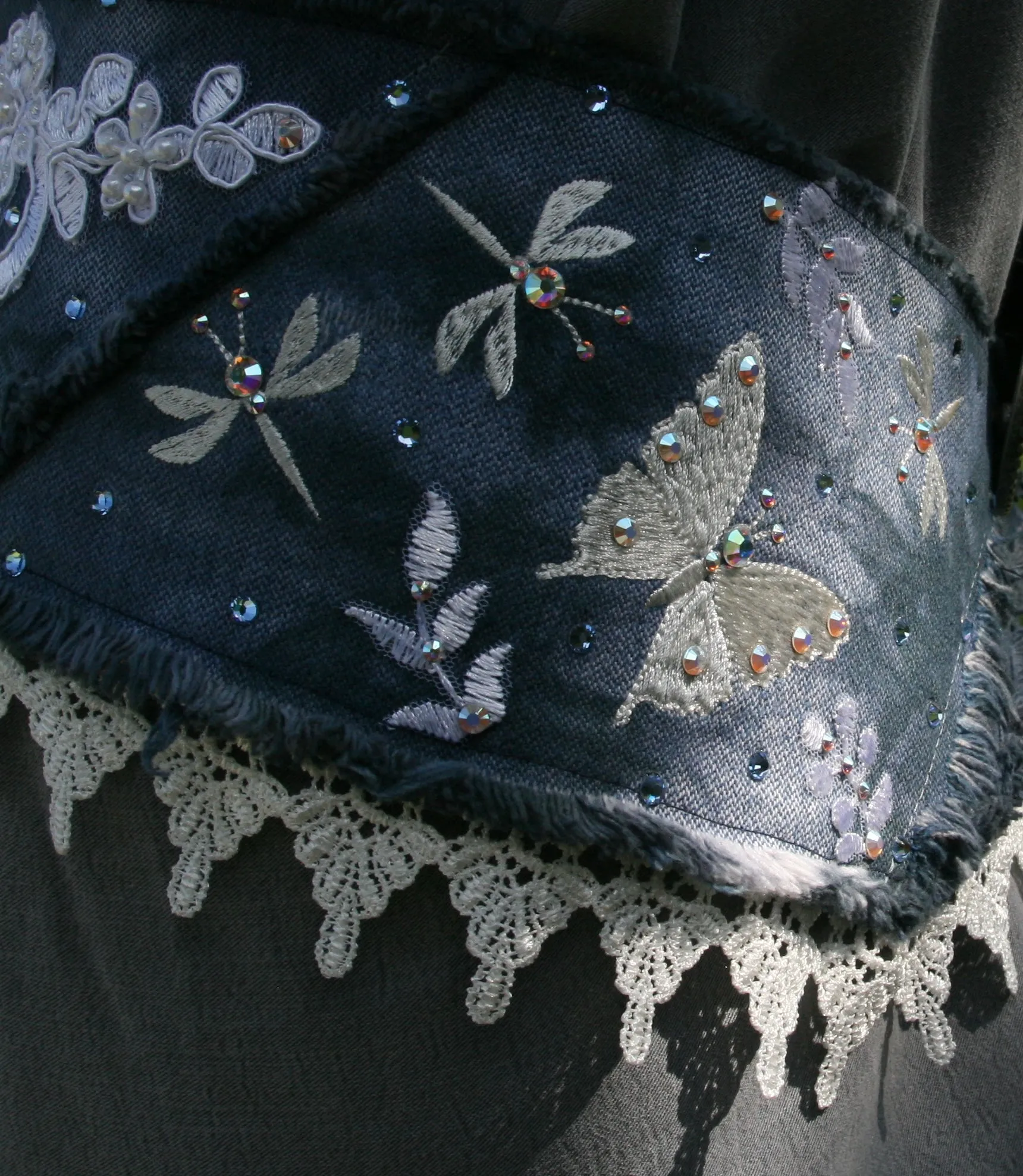 Butterfly and Dragonflies Denim Belt