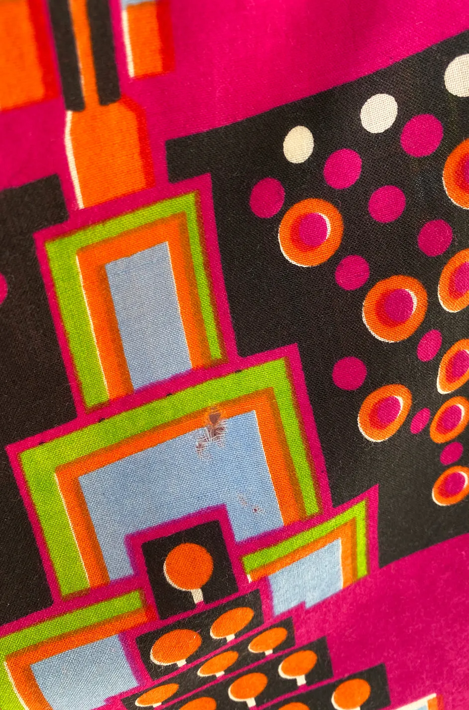 c.1974 Lanvin by Jules-Francois Crahay Pretty Printed Dress w Scarf